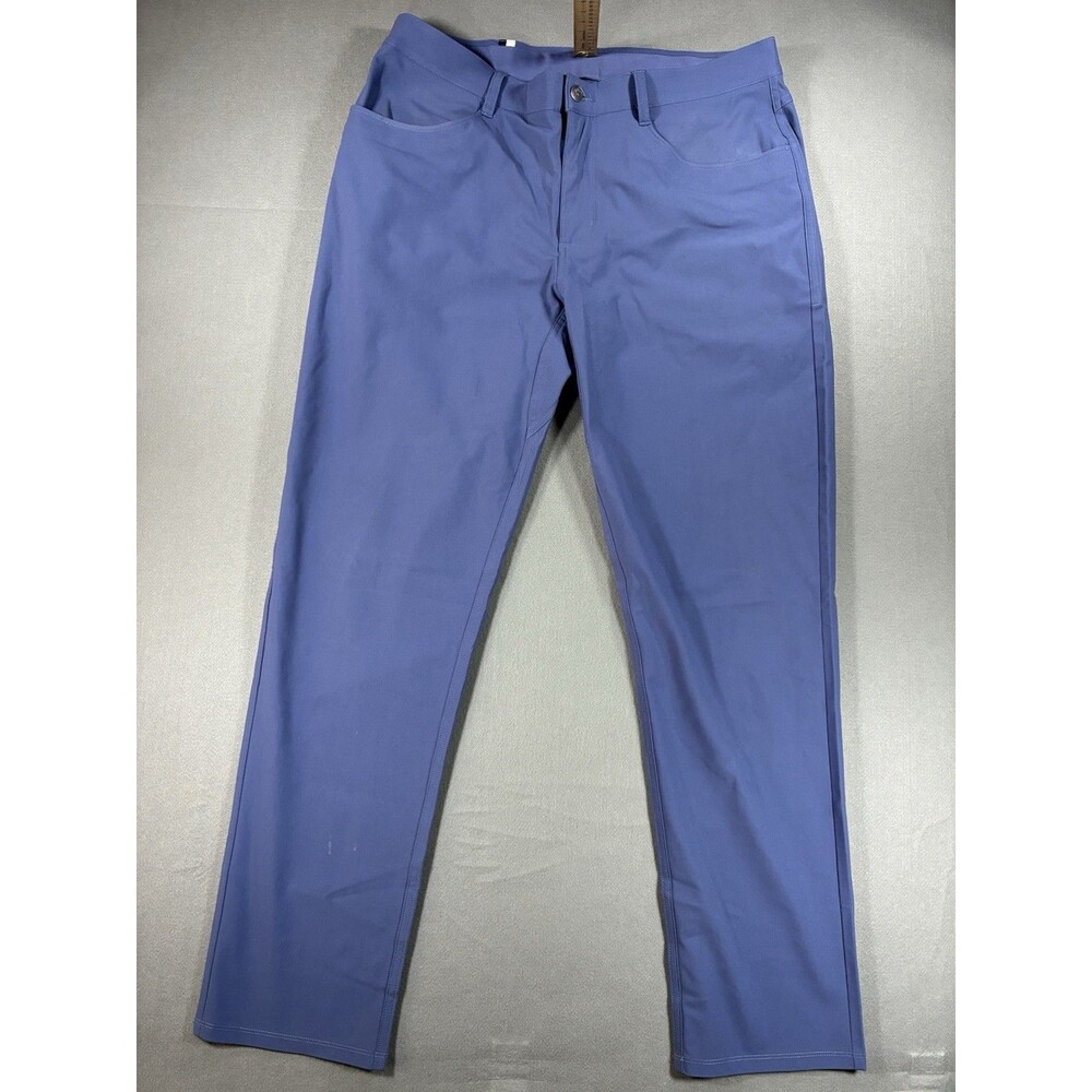 Rhoback Delta Performance Pants Men Fleet Blue 36x32 Flat Front Golf Stretch